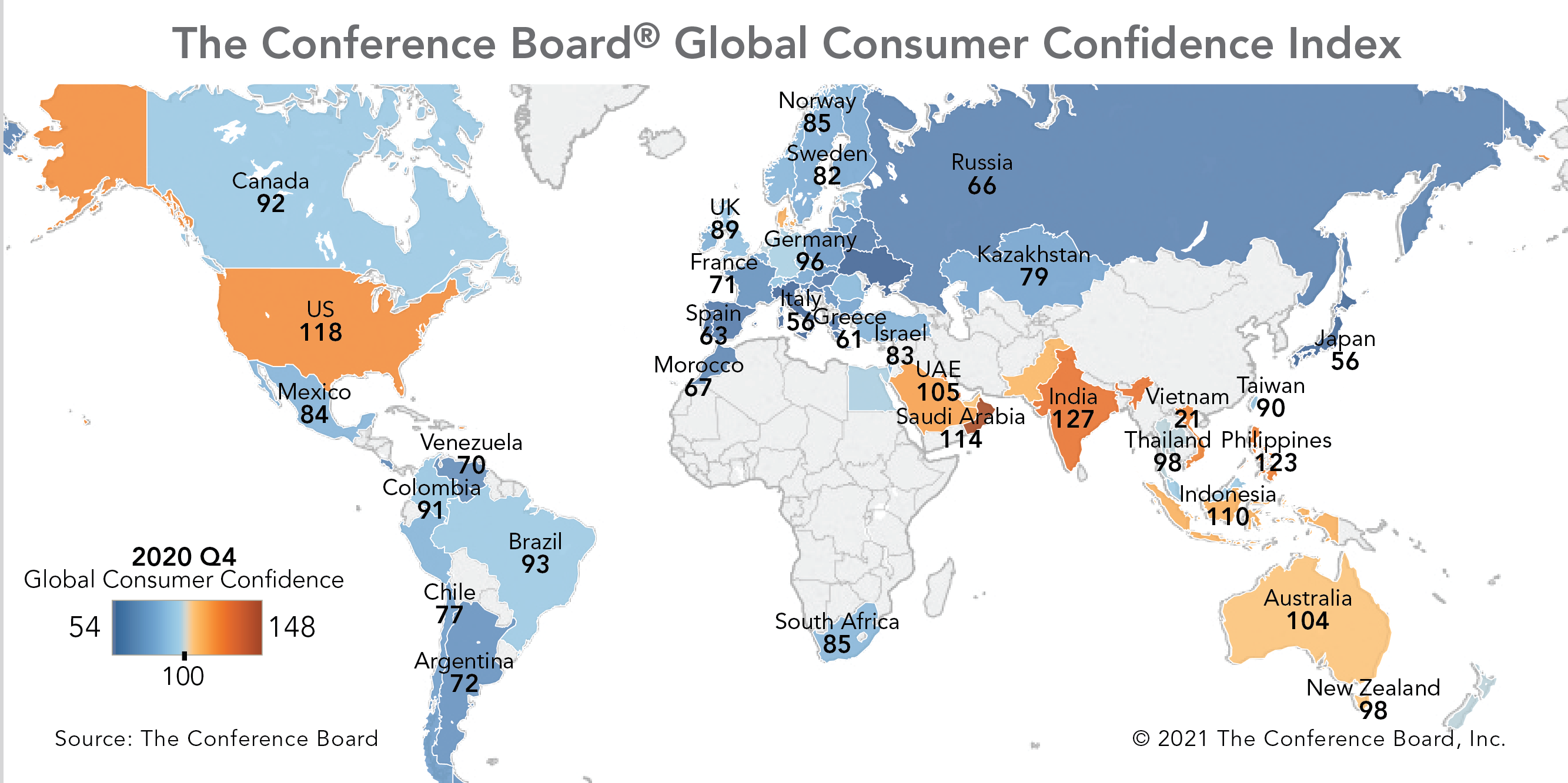 Global consumer confidence – modest but disparate improvements in Q4 2020